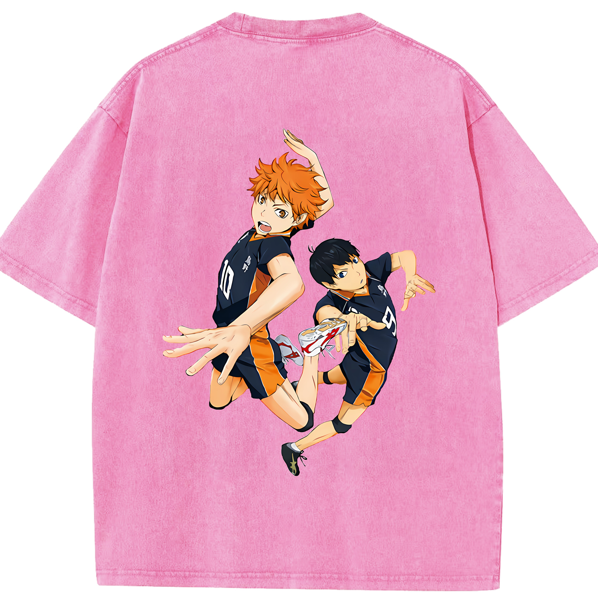 （画像用） ハイキュー!! Haikyu!! 綿100% ヴィンテージ風 半袖Tシャツ（背面プリント）